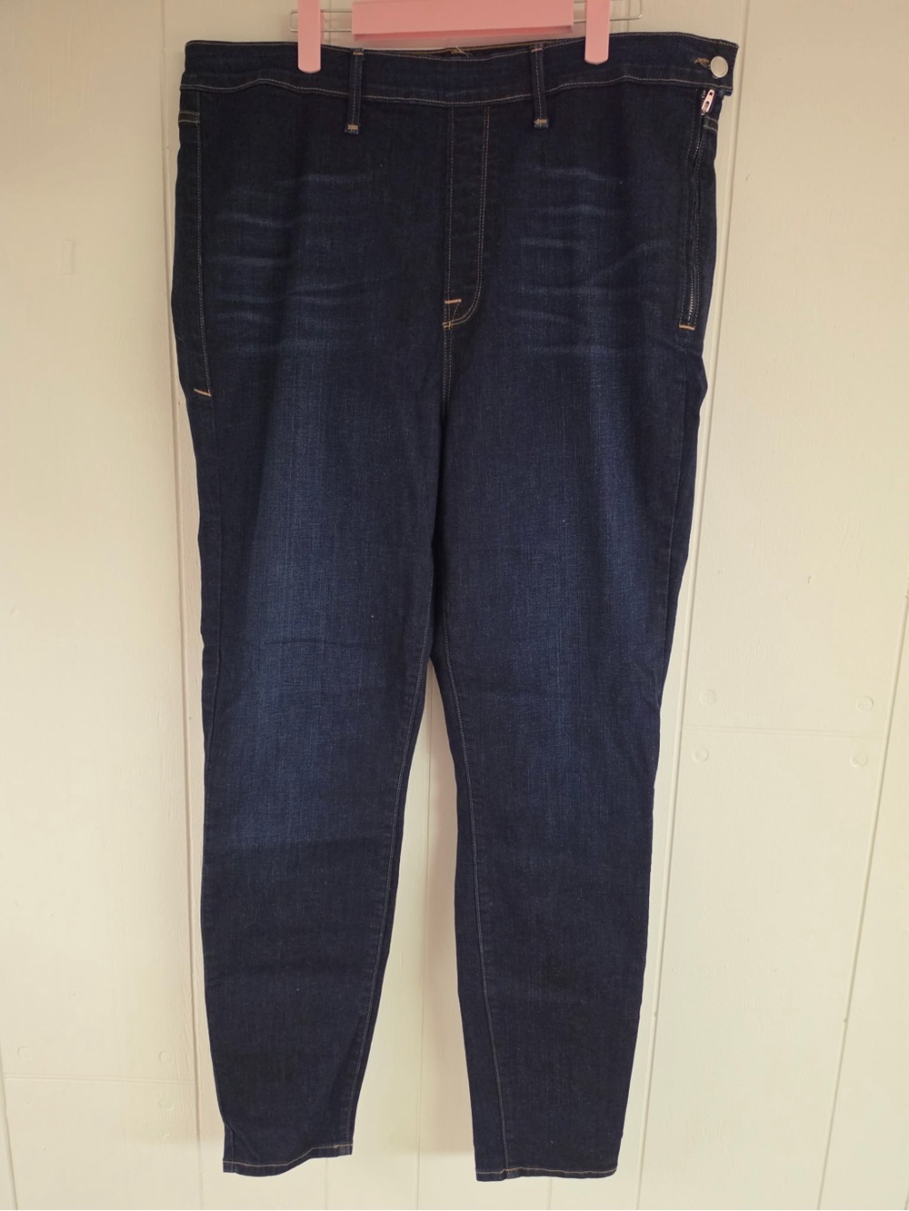 Good American Women's High Rise Side Zip Jeans- Size 18